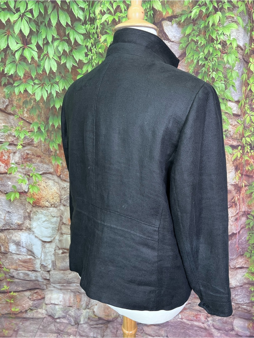LAUREN RALPH LAUREN Brown/Gray Linen Classic Safari Quiet Luxury Jacket, 18W - Picture 9 of 11
